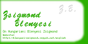 zsigmond blenyesi business card